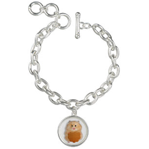 Cute hamster with biscuit, charm bracelet. bracelet