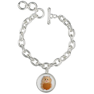 Cute hamster with biscuit, charm bracelet. bracelet