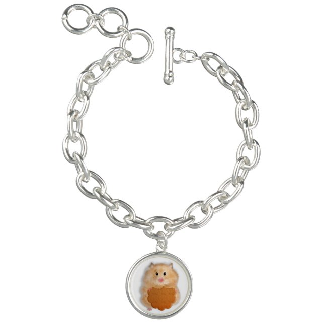 Cute hamster with biscuit, charm bracelet. bracelet (Product)