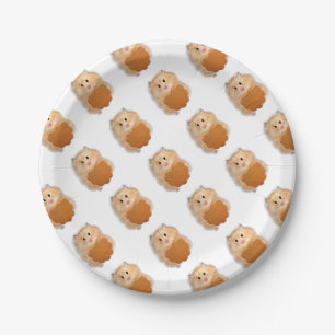 Cute hamster with biscuit illustration gift paper plates