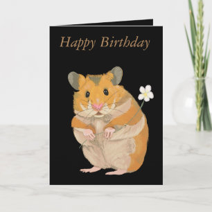 Cute Hamster with Flower Card