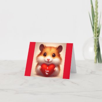 Cute Hamster With Heart Card by WingSong at Zazzle