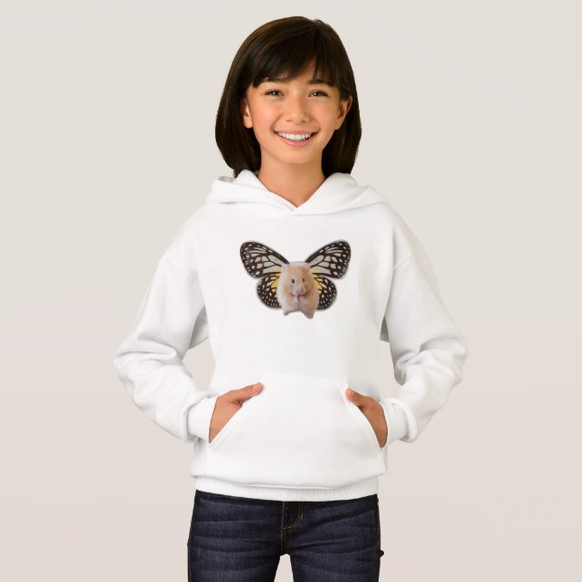 Cute hamster with wings hoodie (Front Full)