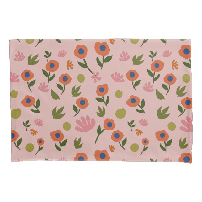 Cute hand drawing flower pattern Pillowcase (Front)