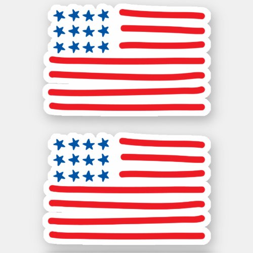Cute Hand Drawn American Flag Sticker
