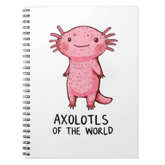 Cute Hand-Drawn Axolotl Cartoon Notebook