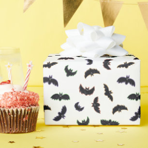 Cute Hand Drawn Bats Pattern Halloween Wrapping Paper