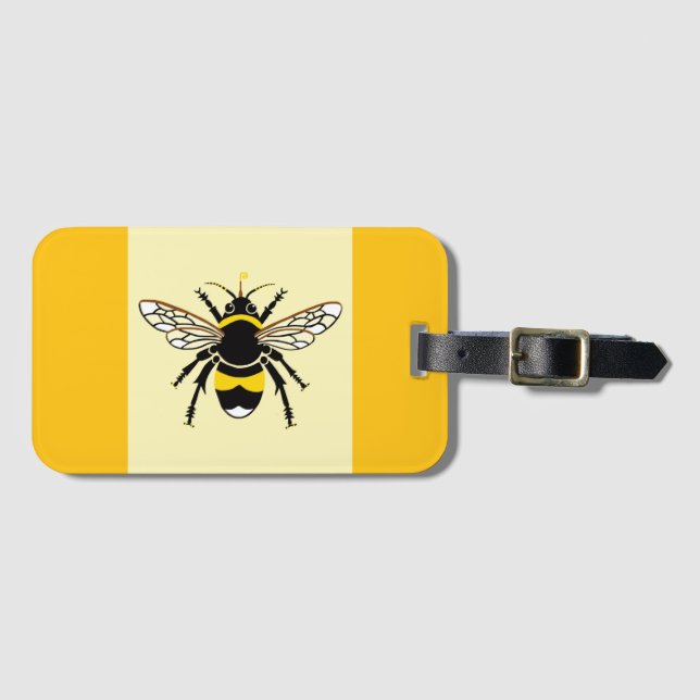 Cute hand drawn - BEE - Conservation - Yellow Luggage Tag (Front Horizontal)