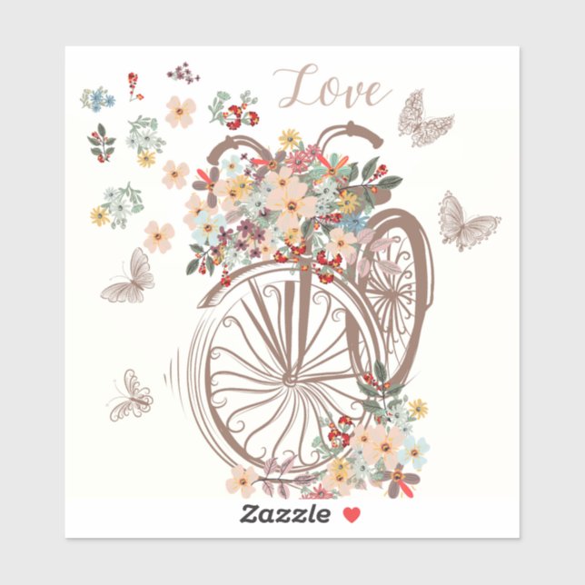 Cute Hand Drawn Bicycle Sticker (Sheet)