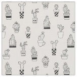 Cute Hand Drawn Cactus Pattern Fabric