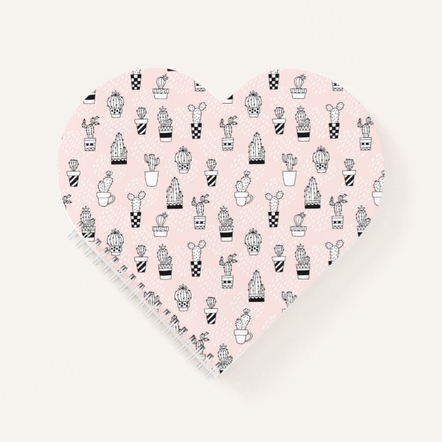 Cute Hand Drawn Cactus Pattern Notebook (Front)