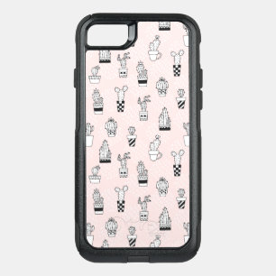Cute Hand Drawn Cactus Pattern OtterBox Commuter iPhone SE/8/7 Case