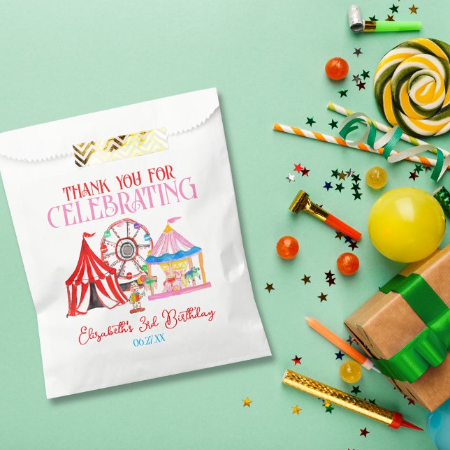 Cute Hand Drawn Carnival Circus Birthday Favor Bag (Cute Hand Drawn Carnival Circus Birthday Favor Bag)