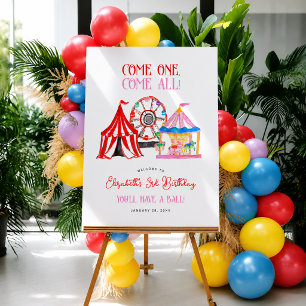 Cute Hand Drawn Carnival Circus Birthday Welcome Foam Board