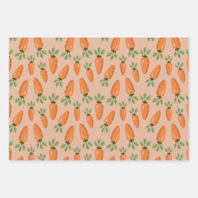 Cute Hand-drawn Carrots Seamless Pattern Wrapping Paper Sheets