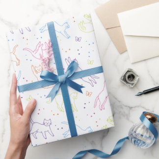Cute hand drawn cats wrapping paper