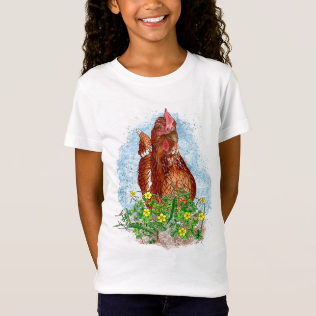 Cute Hand drawn Chicken  T-Shirt (Front)