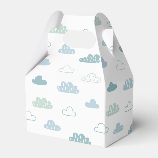 Cute Hand Drawn Cloud Pattern Favor Boxes (Front Side)
