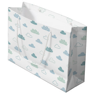 Cute Hand Drawn Cloud Pattern Large Gift Bag