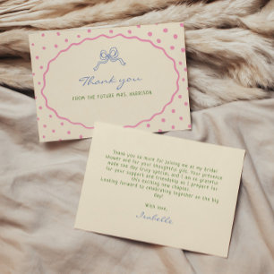 Cute Hand Drawn Colorful Bridal Shower Thank You Card