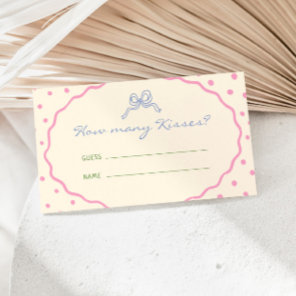 Cute Hand Drawn Colorful How Many Kisses Enclosure Card