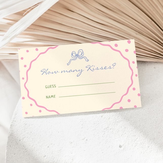 Cute Hand Drawn Colorful How Many Kisses Enclosure Card (Creator Uploaded)