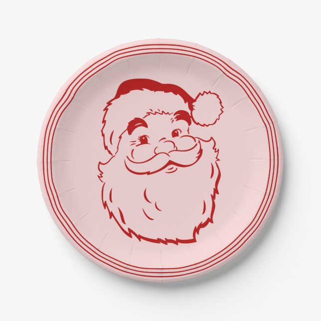 Cute Hand Drawn Cookie For Santa Clause Paper Plates (Front)
