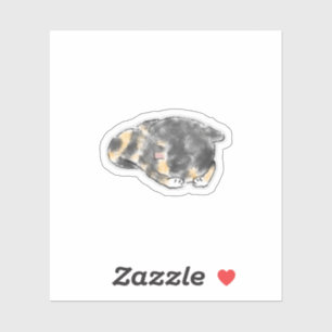Cute Hand-Drawn Crying Sad Kitten Art Sticker
