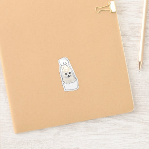 Cute Hand-Drawn Dog In Plastic Bag Art Sticker