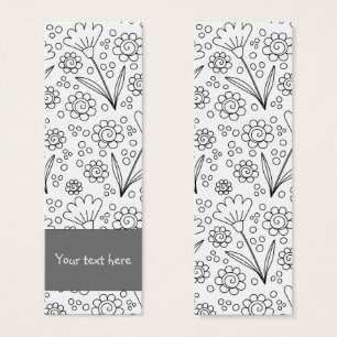 Cute hand drawn doodle flower design Bookmark
