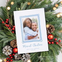 Cute Hand-Drawn Doodle Frame Christmas  Letterpress Photo Cards