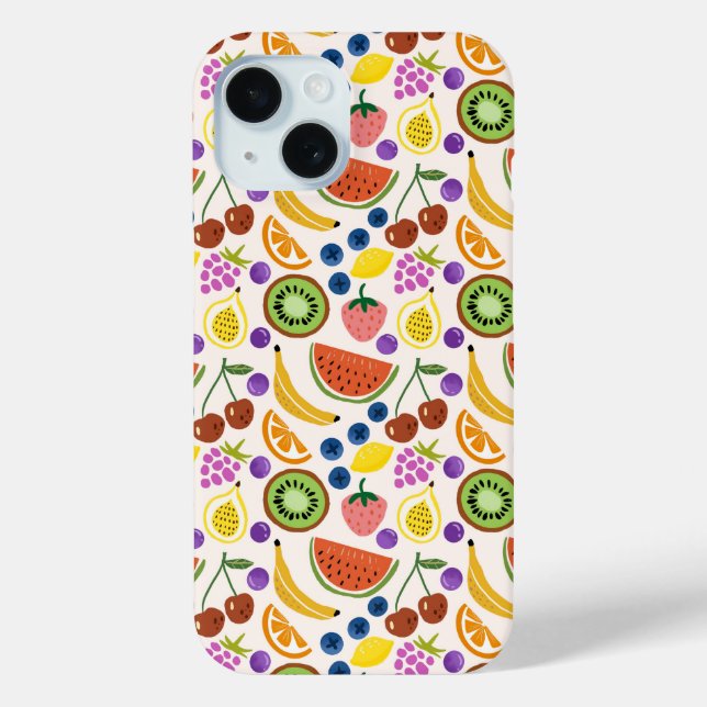 Cute Hand-drawn Doodle Fruits Seamless Pattern Case-Mate iPhone Case (Back)