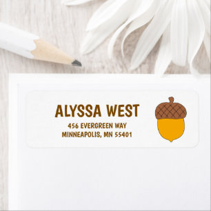 Cute Hand-Drawn Fall Acorn Return Address Label
