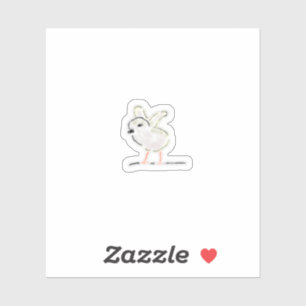 Cute Hand-Drawn Flapping White Baby Bird Sticker