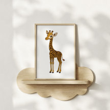 Cute Hand-Drawn Giraffe Nursery Art