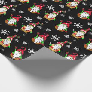Cute Hand Drawn Gnome Festive Holiday Christmas Wrapping Paper