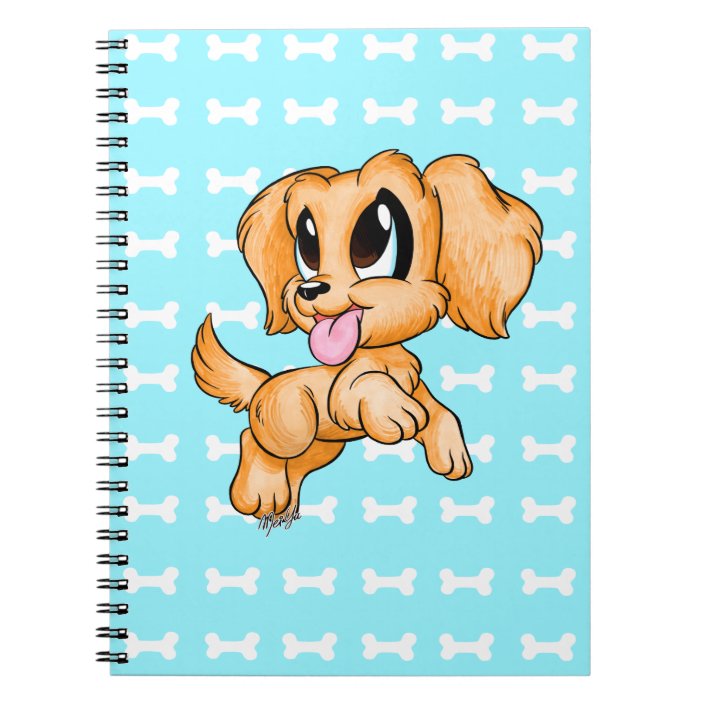 Cute Hand Drawn Golden Retriever Puppy Notebook | Zazzle.com