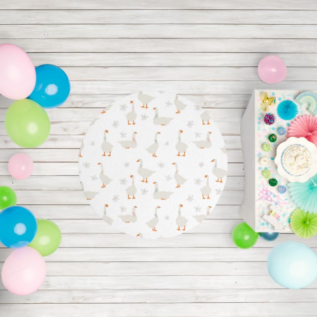 Cute Hand Drawn Goose & Daisies Baby Nursery Rug (Insitu (Birthday))
