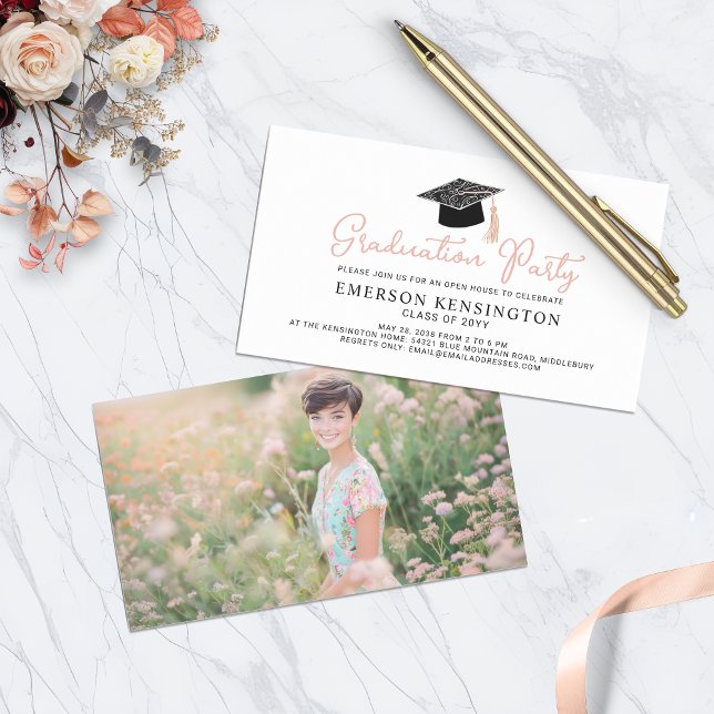 Cute Hand Drawn Graduation Party Invitation Insert (Cute Hand Drawn Graduation Party Invitation Inserts)