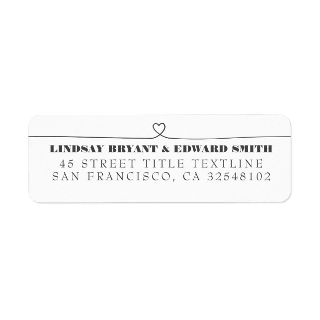 Cute Hand Drawn Heart Wedding Label (Front)