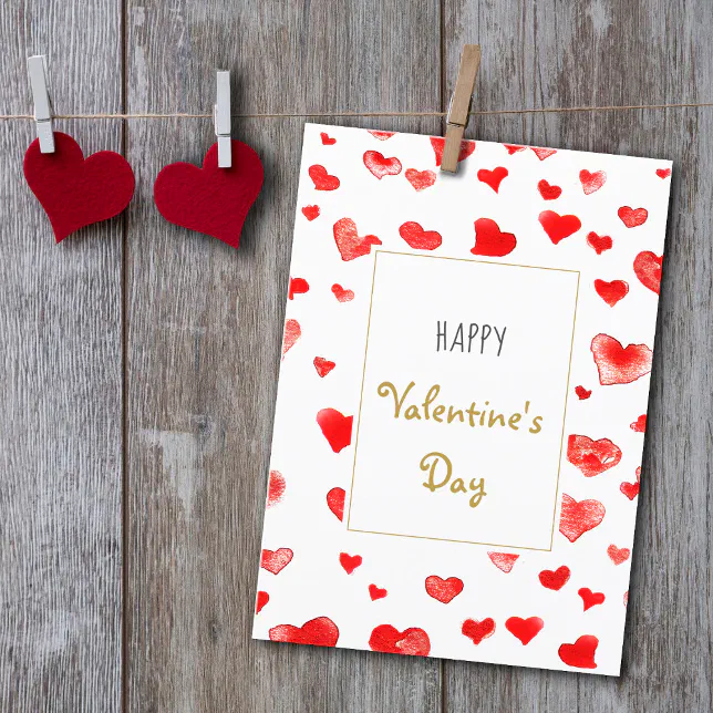 Cute Hand drawn Hearts Happy Valentine's Day Holiday Card | Zazzle