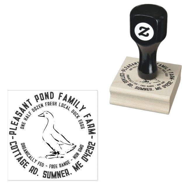 Cute Hand Drawn Illustration Local Duck Egg Carton Rubber Stamp (Stamped)