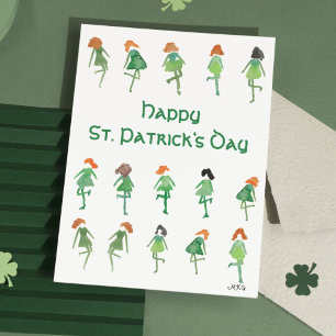 Cute Hand-Drawn Irish Dancers St. Patrick's Day Card