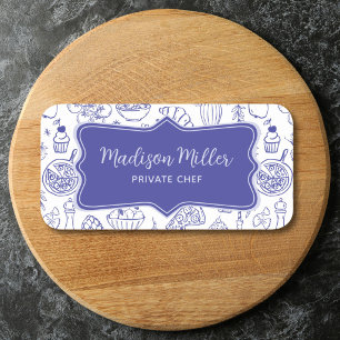 Cute Hand Drawn Italian Food Customized Name Tag