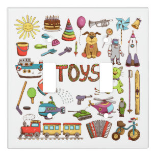 Cute Hand Drawn Kids Cartoon Toys Light Switch Cover