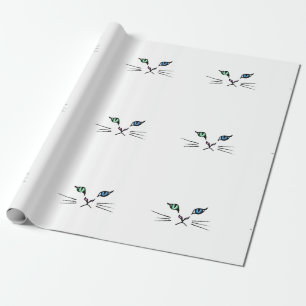 Cute Hand Drawn Kitten Face Wrapping Paper