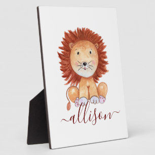 Cute hand drawn lion personalized kids  plaque