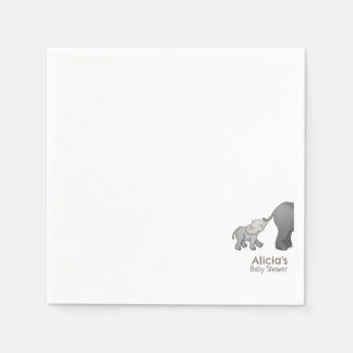 Cute  Hand Drawn Little Elephant Baby Shower Napkins