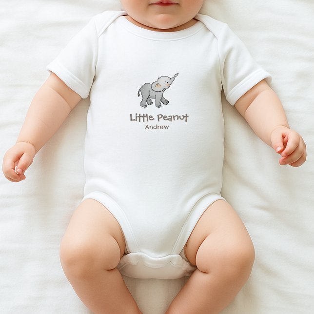 Cute Hand Drawn Little Peanut Baby Elephant Name  Bodysuit (Creator Uploaded)