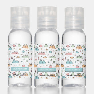 Cute Hand Drawn Mountain Scene Pattern Sanitizer